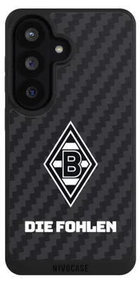 Produktbild von NIVOCASE Handyhülle für Samsung Galaxy S26  Hülle NIVOpure Case Schwarz Borussia Mönchengladbach Carbon Gladbach