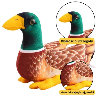 Zdjęcie produktu dla Pluszowa maskotka przytulanka Kaczka Brązowo-Zielona 28cm