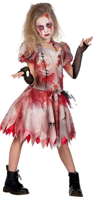 Produktbild von Blutiges Halloween-Puppenkleid Mädchen 128