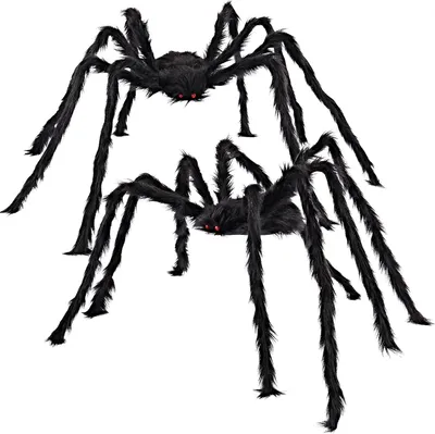 Zdjęcie produktu dla 2-1,5 m - Dekoracja na Halloween w kształcie włochatego pająka (czarny)