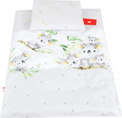 Produktbild von BABYLUX 2 tlg. Set Bezug für Kinderwagen Bettwäsche  60x78cm 113. Koala Grau