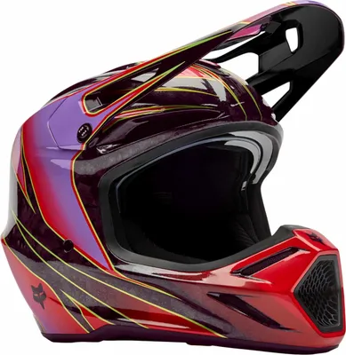 Image de FOX V3 RS Canvas Motocross Helmet, noir/rouge, L (59/60)