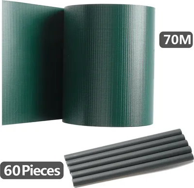 Immagine prodotto di TolleTour strisce privacy recinzione in PVC a doppia rete metallica frangivento 70m x 19 cm verde