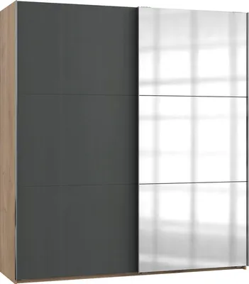Produktbild von Schwebetürenschrank Level Kleiderschrank 200x65x216cm plankeneiche graphit