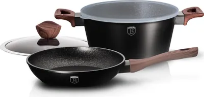 Produktbild von BERLINGER HAUS Ebony RoseWood Line BH-6782 3-teiliges Topfset 24cm