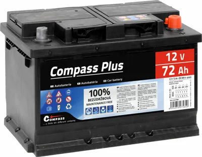 Produktbild von Autobatterie KOMPASS PLUS 12V 72Ah 640A