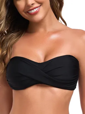 Produktbild von Bandeau Bikini-Oberteil für Frauen mit Abnehmbaren Trägern