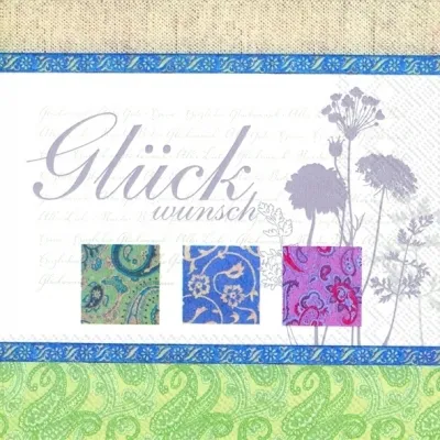 Produktbild von 20 Servietten "Glückwunsch" / Größe: 33x33cm