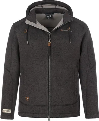 Produktbild von Dry Fashion Herren Fleecejacke Kappeln - Kapuzenfleecejacke Jacke Fleece mit Kapuze in Anthrazit Größe L