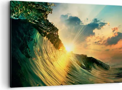 Produktbild von Bild auf Leinwand - Leinwandbild - Meer Welle Wasser - 100x70cm - Wand Bild - Wanddeko - Wandbilder - Leinwanddruck - Bilder - Kunstdruck - Wanddekoration - Leinwand bilder - Wandkunst - AA100x70-3943