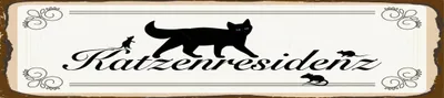 Produktbild von vianmo Blechschild 46x10 cm Katzenresidenz