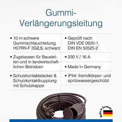 Image de as-Schwabe 60383 as-Schwabe Baustellen Verlängerungskabel 10,0 m schwarz