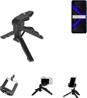 Produktbild von K-S-Trade Stativ Tisch-Ständer Dreibein Handy-Stativ Ständer kompatibel mit Huawei Honor Play 4 Pro Mini-Stativ Smartphone Tripod Handy-Stativ aus