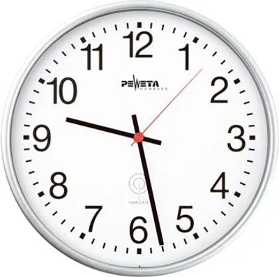 Zdjęcie produktu dla PEWETA 51.130.313 PEWETA Funkwanduhr silber 30,0 cm Kunststoff