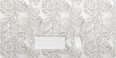 Produktbild von Monstera Hinterlässt Ein Nahtloses Muster – Schreibtischunterlage – Rutschfeste Tischunterlage – Schreibtischmatte für Büro & Zuhause – Schreibunterlage – Mauspad – Tischmatte – 120 x 60 cm