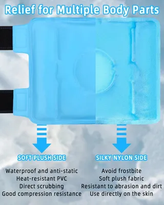 Productafbeelding van Herbruikbare koelpads voor de knie, warmte- en koudekompressen, verkoelende manchetten, elastische, verkoelende verbanden voor gewrichtspijn, zwelling en blauwe plekken, geschikt voor sport en revalidatie