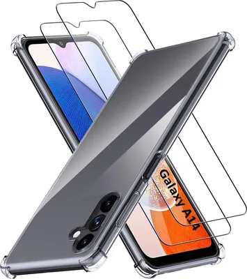 Immagine prodotto di Custodia antiurto per Samsung Galaxy A14 con 2 protezioni in vetro temperato per lo schermo Phonillico