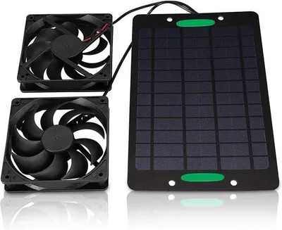 Immagine prodotto di Kit ventilatore solare impermeabile - Ventilatore da esterno per serre - 10 W 800 mA