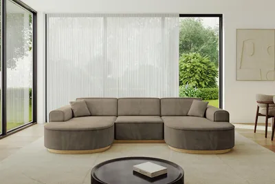 Produktbild von ALTDECOR Ecksofa in U-Form MARI-U1-v2 - 303x171x83 cm Braun - Corner Sofa Bett Eckcouch Couch L-Form Wohnlandschaft Cauchsofa