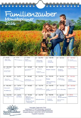 Produktbild von Familienzauber Planer DIN A4 Kalender für 2026 Familie - Seelenzauber