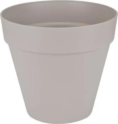 Image de Pot de fleurs rond Elho Loft Urban, Ø 19.3 x 17.5 cm, Gris chaud, Avec réservoir d'eau, Balcon Jardin Terrasse