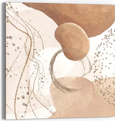 Produktbild von DEQORI Glasbild Echtglas 30x30 cm 'Erdfarbene Eleganz' Wandbild Bild modern Deko