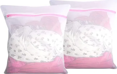 Produktbild von 2 Stück Wäschenetz für Waschmaschine, Wäschebeutel 30 x 40cm, Wäschenetz Klein mit Versteckter Reißverschluss, Waschsack Verformung und Falten der Kleidung zu Berhindern, Waschnetz Schützt Kleidung