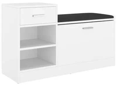 Produktbild von vidaXL Schuhbank Weiß 94,5x31x57 cm Holzwerkstoff