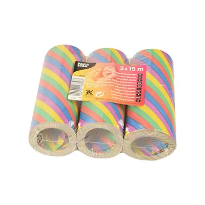 Produktbild von PAPSTAR Riesenluftschlangen "Rainbow" aus Papier 5 Farben 3 Rollen
