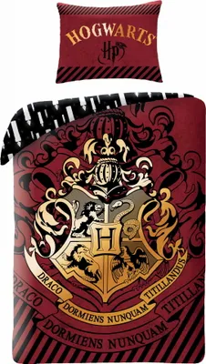 Produktbild von Harry Potter Wende Bettwäsche Hogwarts Kopfkissen Bettdecke passend für 135x200 cm