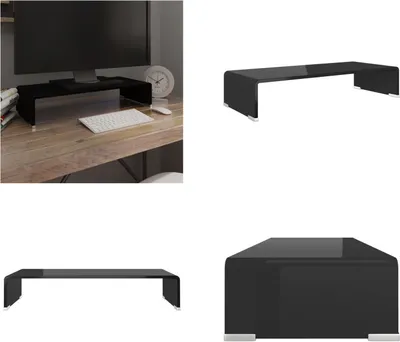 Immagine prodotto di vidaXL Tavolo TV/alzata schermo in vetro nero 60x25x11 cm - Mobile TV - Mobili TV - Mobile TV - Mobile TV