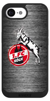 Produktbild von NIVOCASE Handyhülle für Apple iPhone 17e  Hülle NIVOpure Case Schwarz 1. FC Köln Metallic Look Offizielles Lizenzprodukt