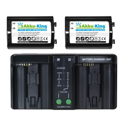 Produktbild von Duo Akku-Ladegerät kompatibel mit Nikon D2X, D2H, D2HS, D3, D3s, D3X F6 Akku + 2x Akku EN-EL4 - 2600mAh