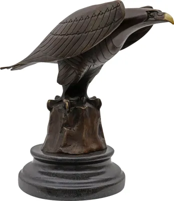 Produktbild von Bronzeskulptur Adler Bronze Figur Statue Bronzefigur Skulptur im Antik-Stil 21cm