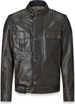 Produktbild von Belstaff Brooklands Motorrad Lederjacke, schwarz, 2XL