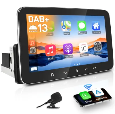 Productafbeelding van 1 DIN 7 inch DAB+ autoradio met scherm, draadloze CarPlay & Android Auto
