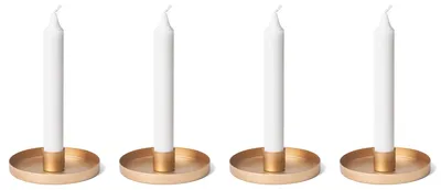 Matches21 Kerzenhalter 4er Set Gold Mit Magnet - Adventskranz Kerzentüllen Für Stabkerzen