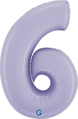 Produktbild von Folienballon Zahl 6 flieder 90cm
