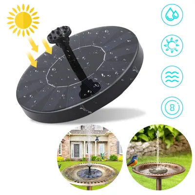 Produktbild von Jopassy Solar Springbrunnen Gartenpumpen Solarpumpe 190L/h Solar Fontäne, 7V 1.5W Solarpumpe Solar Wasserspiel Fontäne Pumpe, Garten Monokristalline Solar Panel