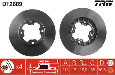 Produktbild von TRW Bremsscheiben (2 Stück) Vorderachse DF2689