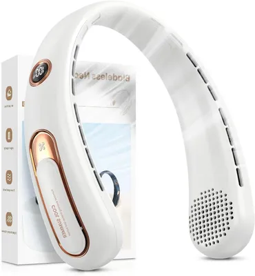 Productafbeelding van Nekventilator - Draagbare Ventilator - Handenvrije Verkoeling - 360° Luchtstroom - 4000mAh Batterij - Wit