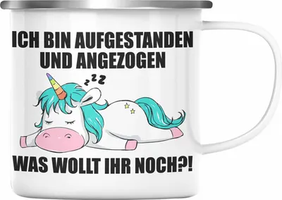 Produktbild von Trendation - Faule Kollegin Geschenk Arbeitskollege Lustige Emaille Tasse mit Spruch (Silber)