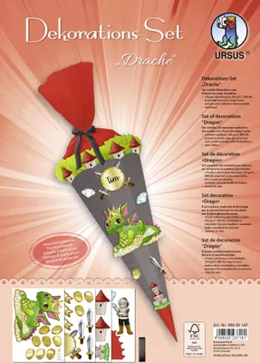 Produktbild von URSUS Deko Set Schultüte Easy Line : Drache Motiv: Drache