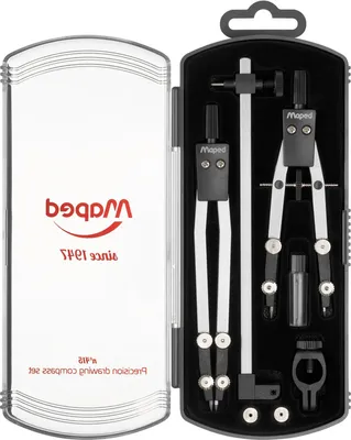 Image de Maped Boîte à compas n° 415 noir 6 pièces