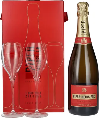 Image de Piper-Heidsieck Champagne CUVÉE BRUT 12% Vol. 0,75l en boîte cadeau avec 2 Verres