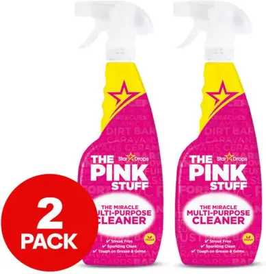 Immagine prodotto di The Pink Stuff - Detergente multiuso - Detergente multiuso - Detergente - Detergente multiuso - Set di 2 bottiglie - Spray multiuso per la pulizia