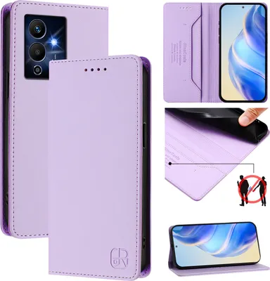 Immagine prodotto di Custodia in pelle per Infinix Note 12 Pro 5G, flip case con slot per carte, portafoglio e supporto Purple