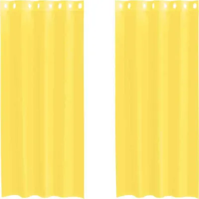 Image de vidaXL Voile Rideaux avec oeillets 2 pcs. Jaune
