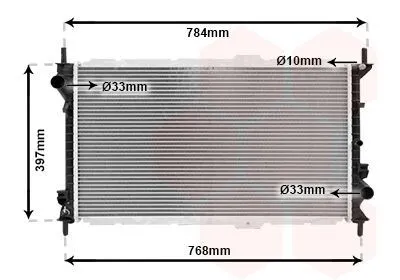 Produktbild von VAN WEZEL 18002381 Kühler Wasserkühler Motorkühler für FORD TRANSIT CONNECT (P65, P70, P80) Tourneo Connect Mk1