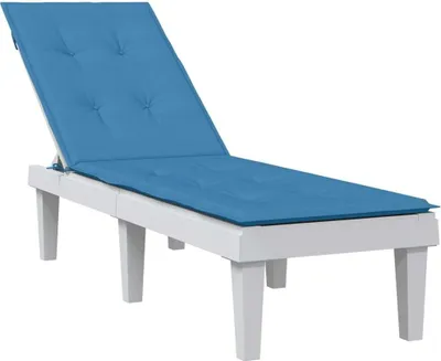 Produktbild von Möbel Liegestuhl-Auflage Melange Blau (75+105) x 50 x 4 cm Stoff - Gartenmöbelauflagen &24570